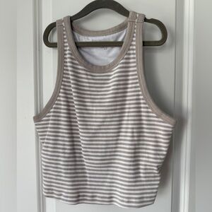 Offline Striped Sleeveless Longline Tank Top Bralette